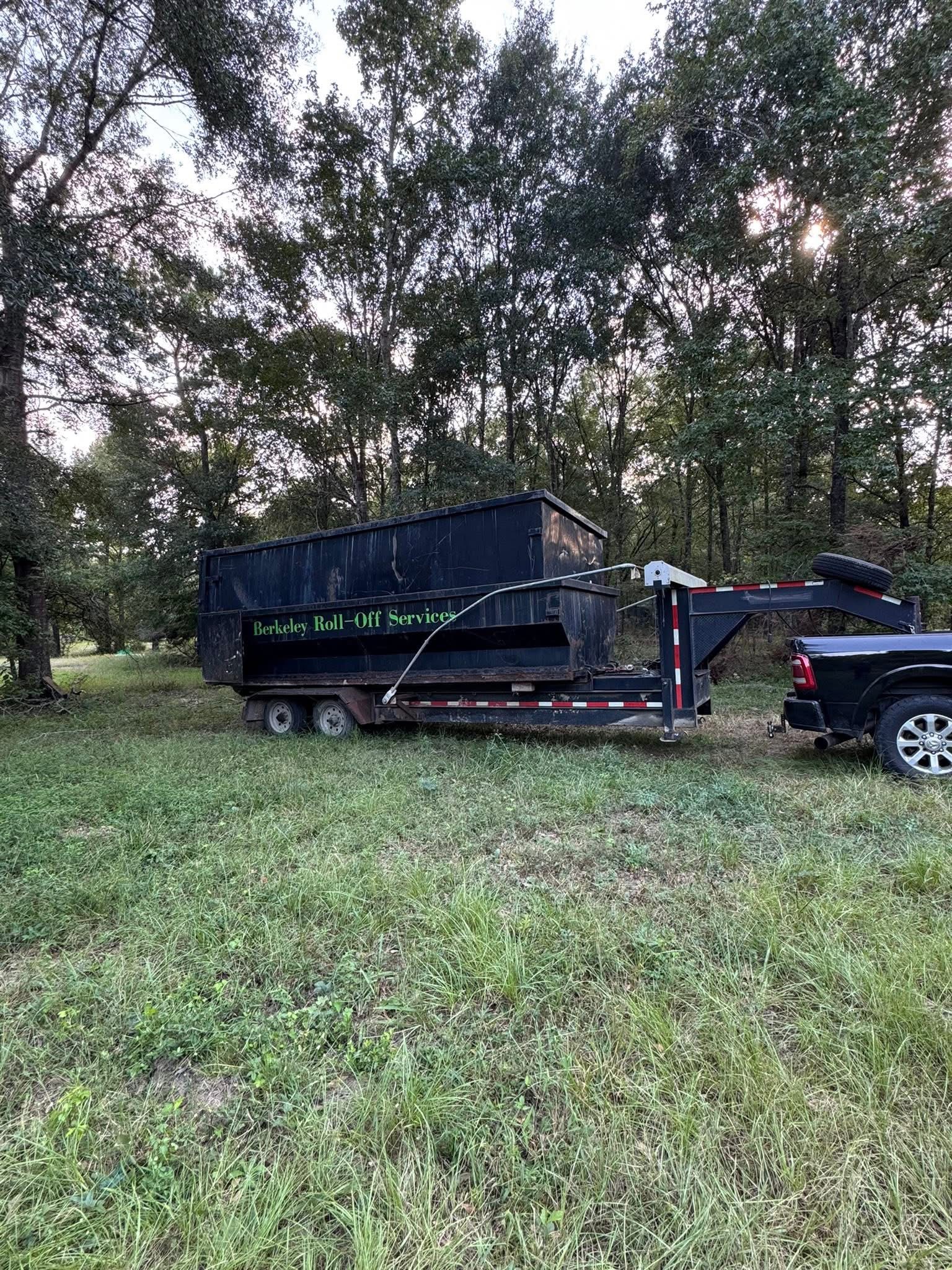WillWay Dump and Junk dumpster at a job site in Collin County Texas