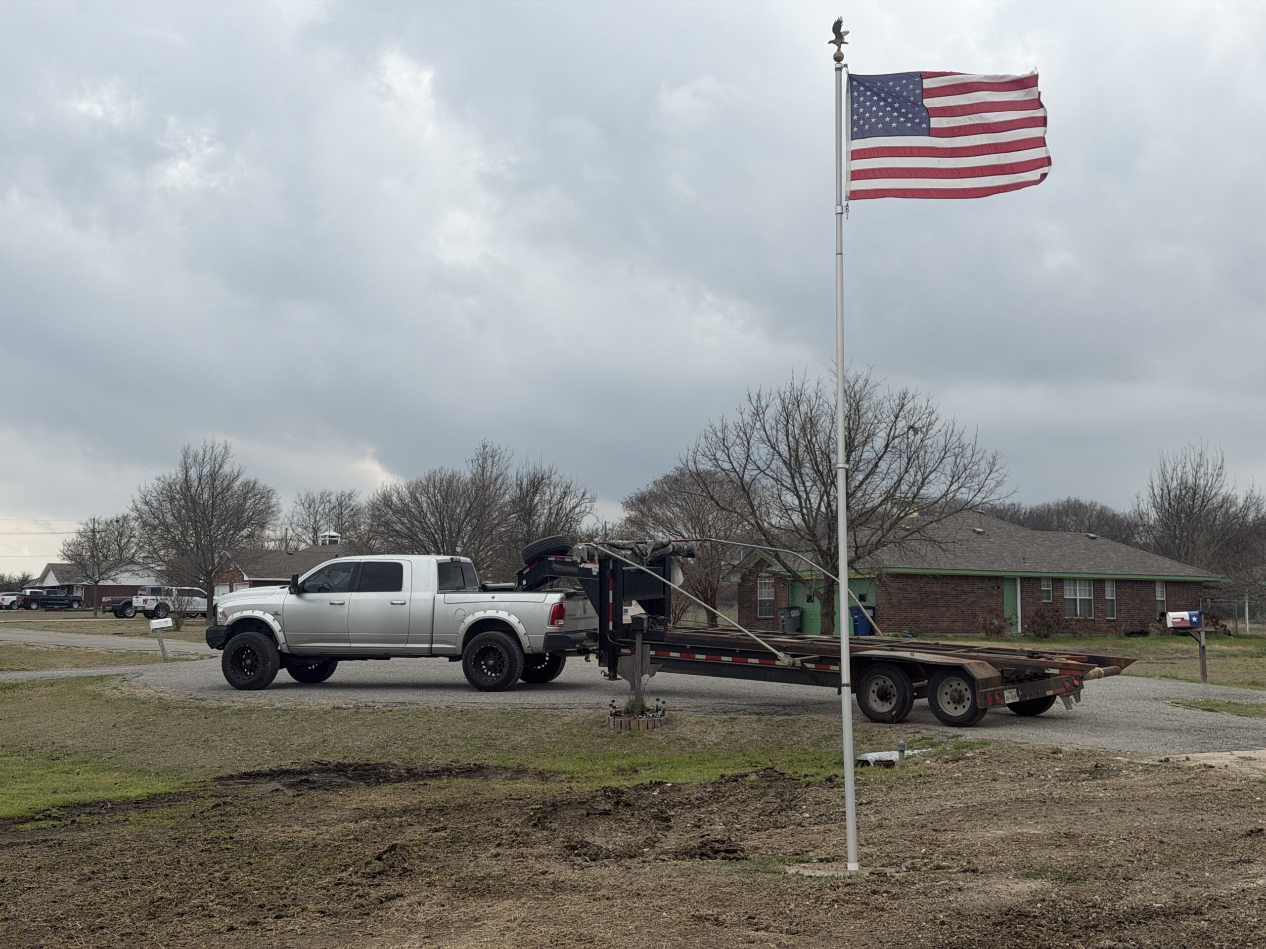 WillWay Dump and Junk dumpster at a job site in Collin County Texas